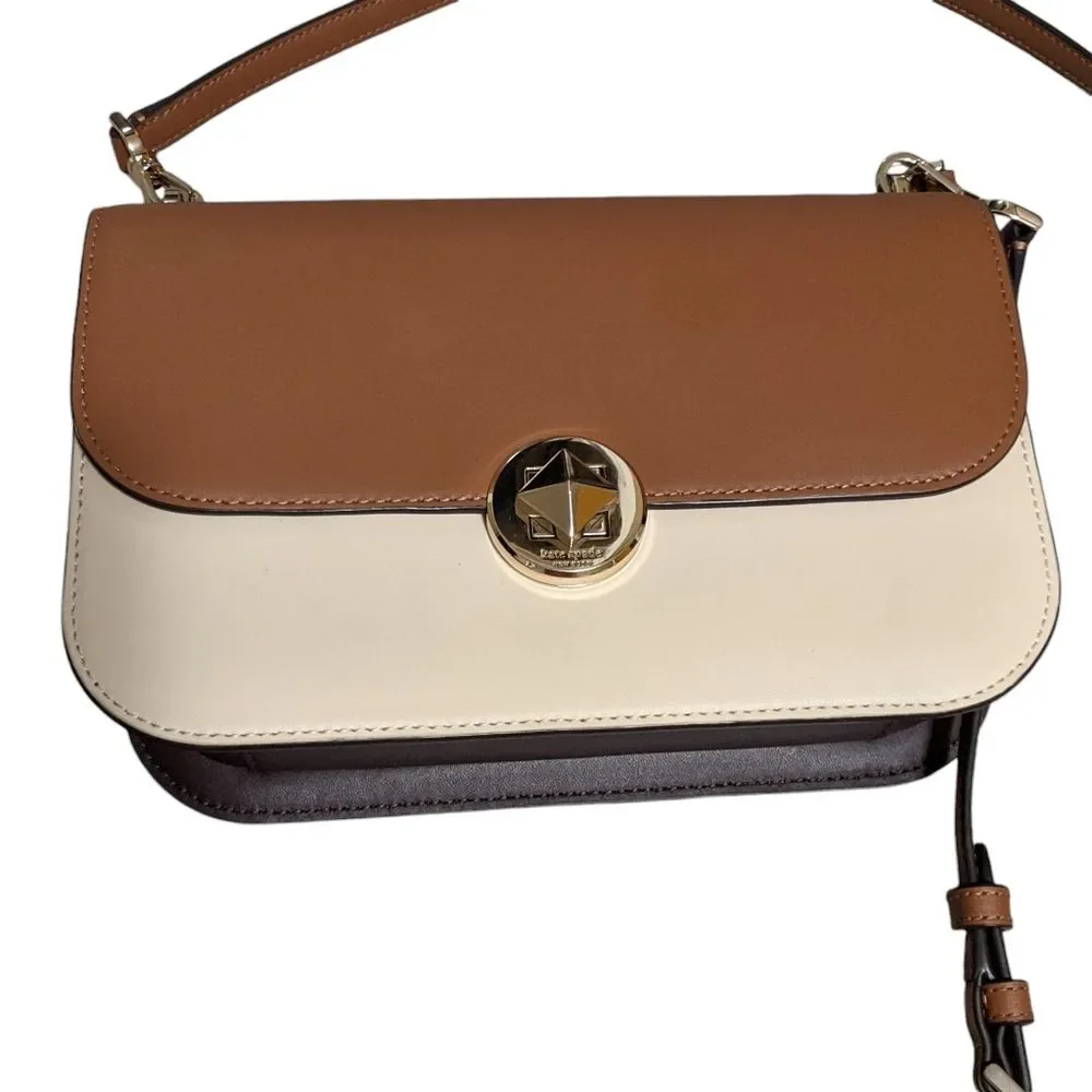 Kate Spade NY Audrey bicolor Flap crossbody flat leather handle shoulder bag
